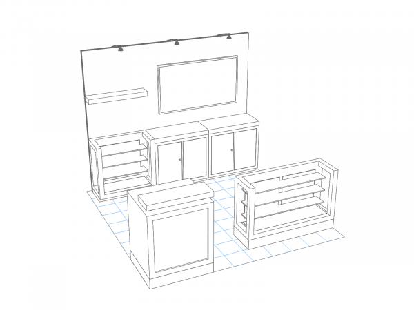 VK-1373 Trade Show Custom Modular Exhibit -- Perspective View
