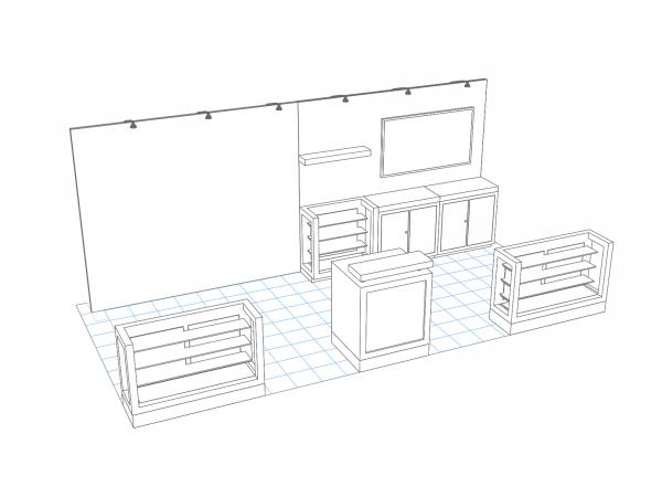 VK-4052 Trade Show Custom Modular Exhibit -- Perspective View